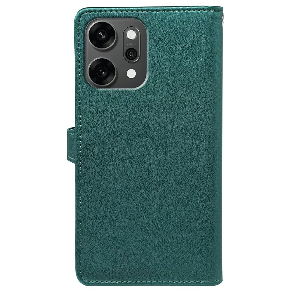 For Oppo Reno14 Pro 5G (Global) Case with 9 Card Slots PU Leather Stand Phone Cover - Green - Image 6
