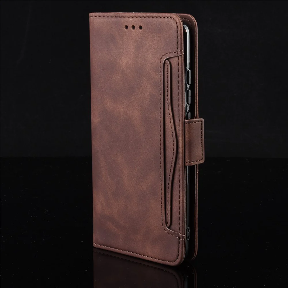 For Oppo Reno14 Pro 5G (Global) Leather Case Phone Wallet Cover with Multiple Card Slots - Brown - Image 3