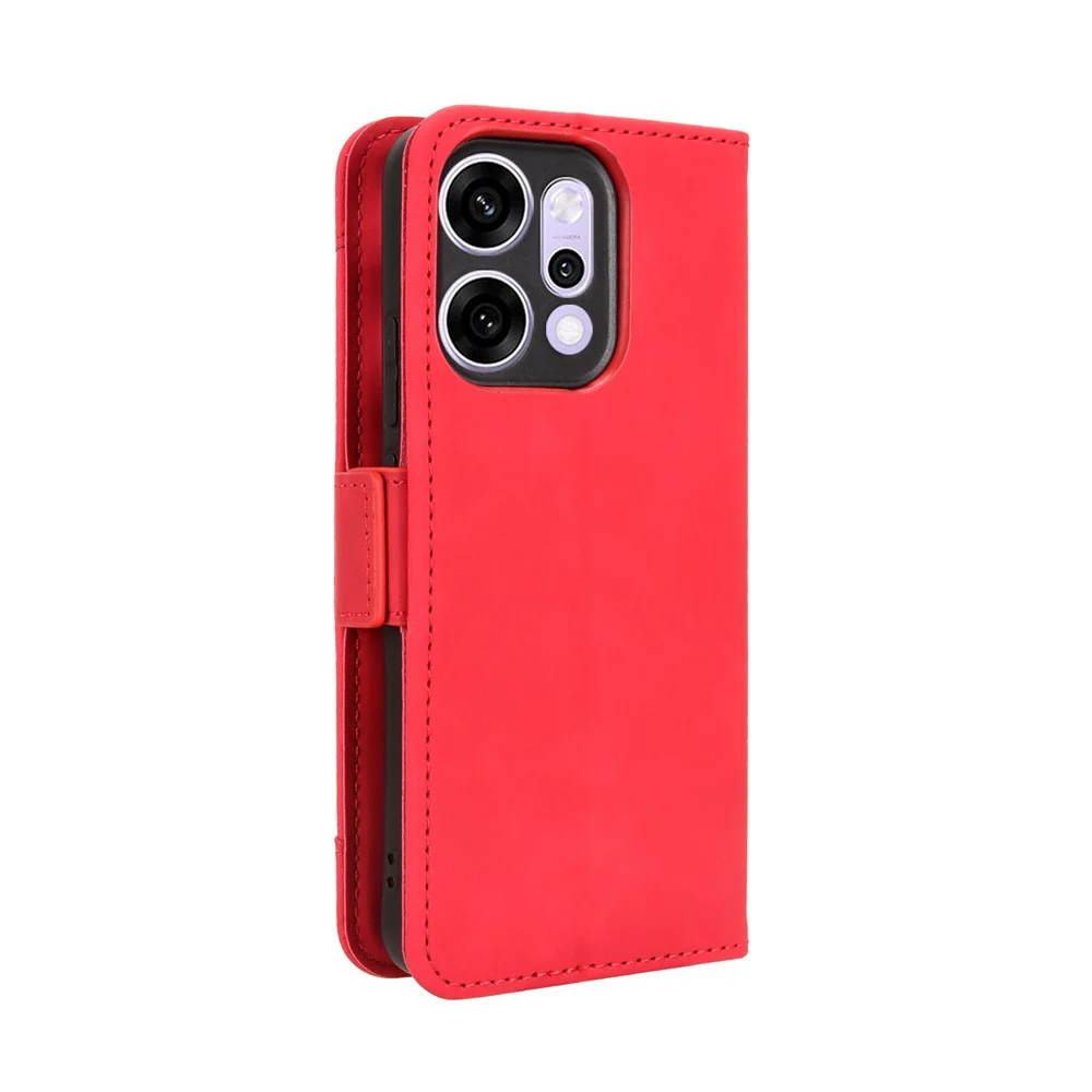 For Oppo Reno14 Pro 5G (Global) Leather Case Phone Wallet Cover with Multiple Card Slots - Red - Image 8