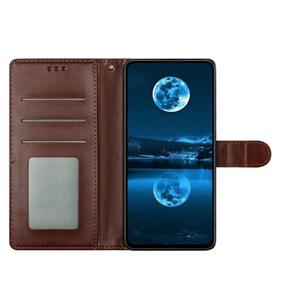 For Oppo Reno14 Pro 5G (Global) Leather Case Wallet Stand Phone Cover with Handy Strap - Brown - Image 2