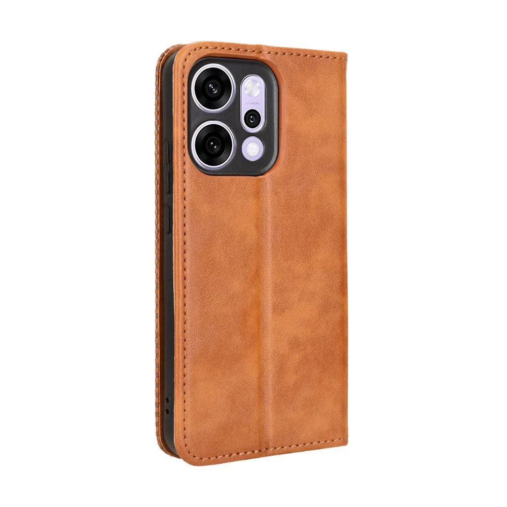 For Oppo Reno14 Pro 5G (Global) Leather Case Wallet Stand Retro Texture Phone Cover - Brown - Image 8