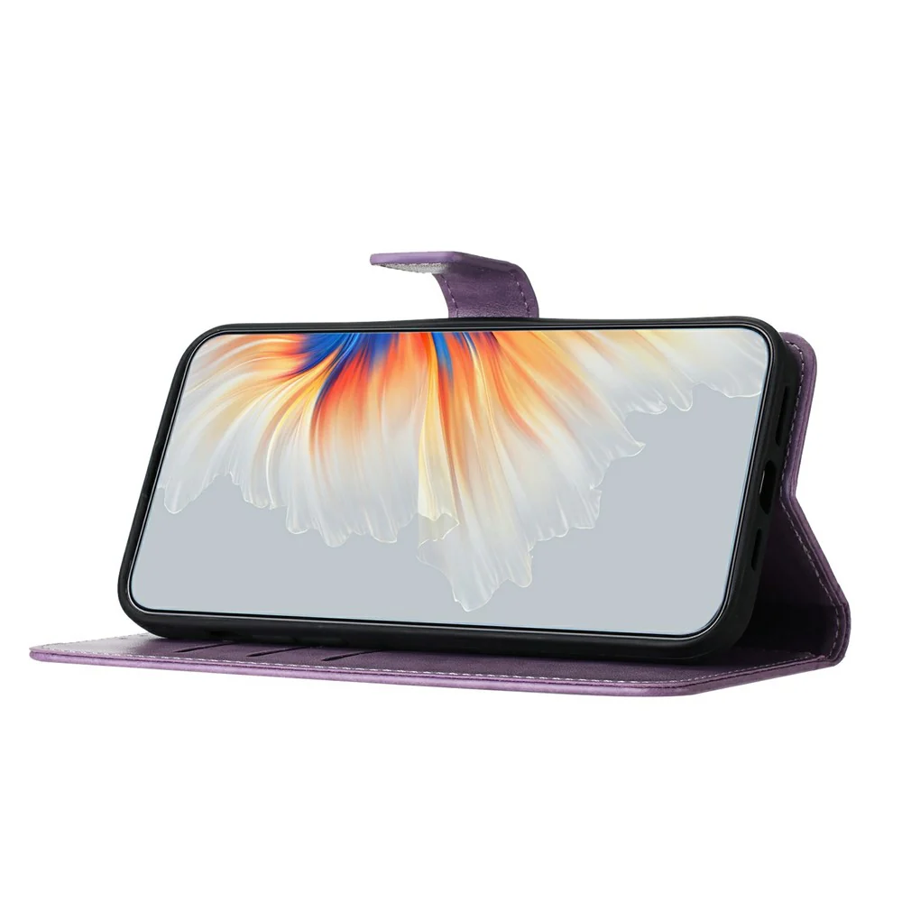 For Oppo Reno14 Pro 5G (Global) Leather Case with Card Slots Mandala Pattern Phone Cover Stand - Purple - Image 3