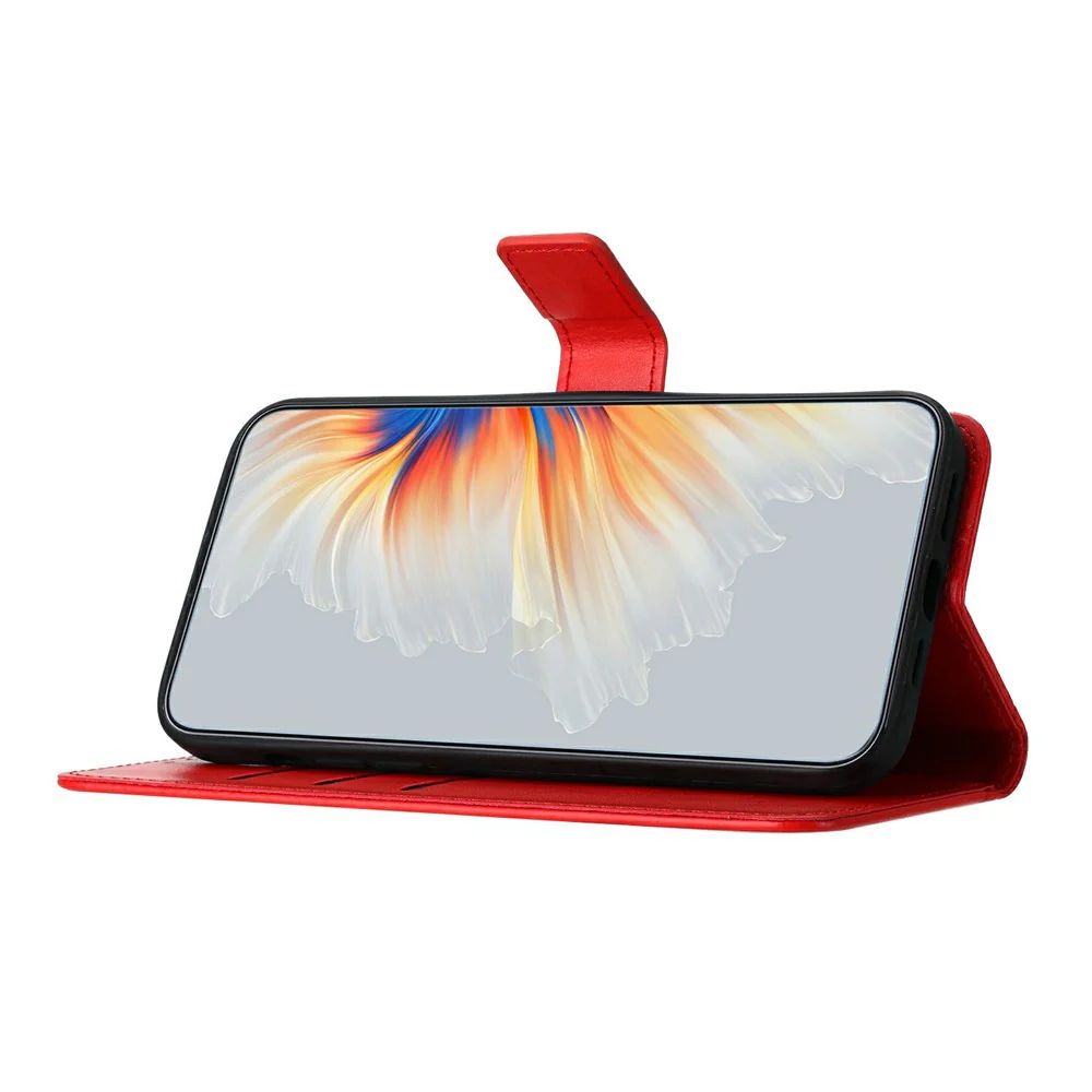 For Oppo Reno14 Pro 5G (Global) Leather Case with Card Slots Mandala Pattern Phone Cover Stand - Red - Image 3