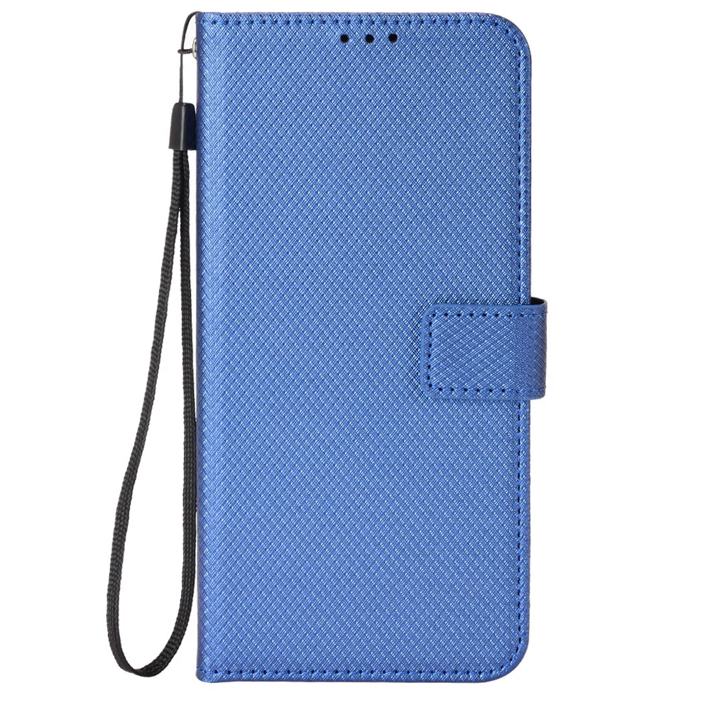 For Oppo Reno14 Pro 5G (Global) Leather Wallet Case with Strap Diamond Texture Phone Cover - Blue - Image 4