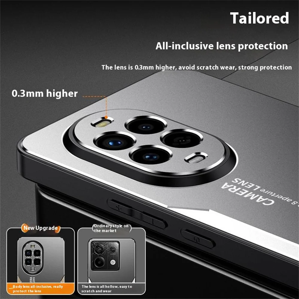 For Oppo Reno14 Pro 5G (Global) Phone Case Aluminium Alloy TPU PC Back Cover - Silver - Image 5