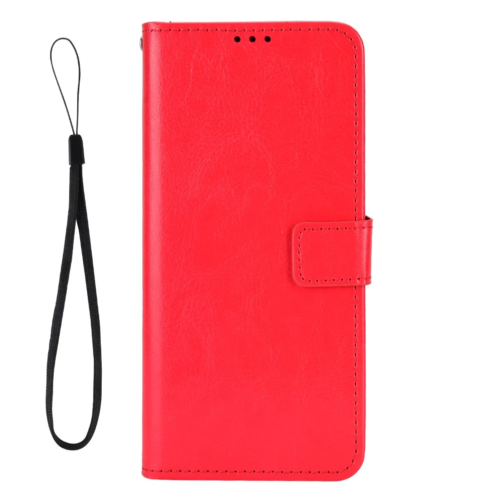 For Oppo Reno14 Pro 5G (Global) PU Leather Case with Strap Crazy Horse Texture Phone Wallet Cover - Red - Image 3