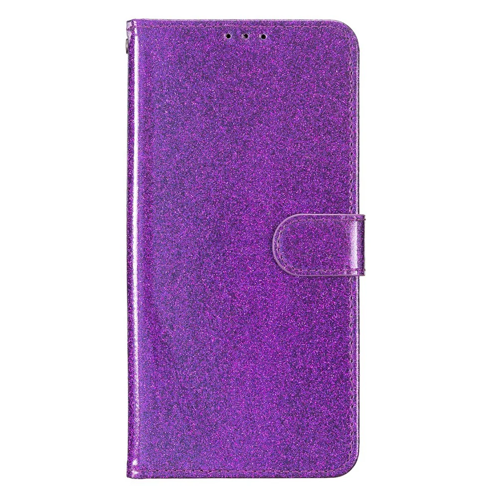 For Oppo Reno14 Pro 5G (Global) Wallet Case Glitter Anti-Scratch Leather Stand Phone Cover with Strap - Purple - Image 6