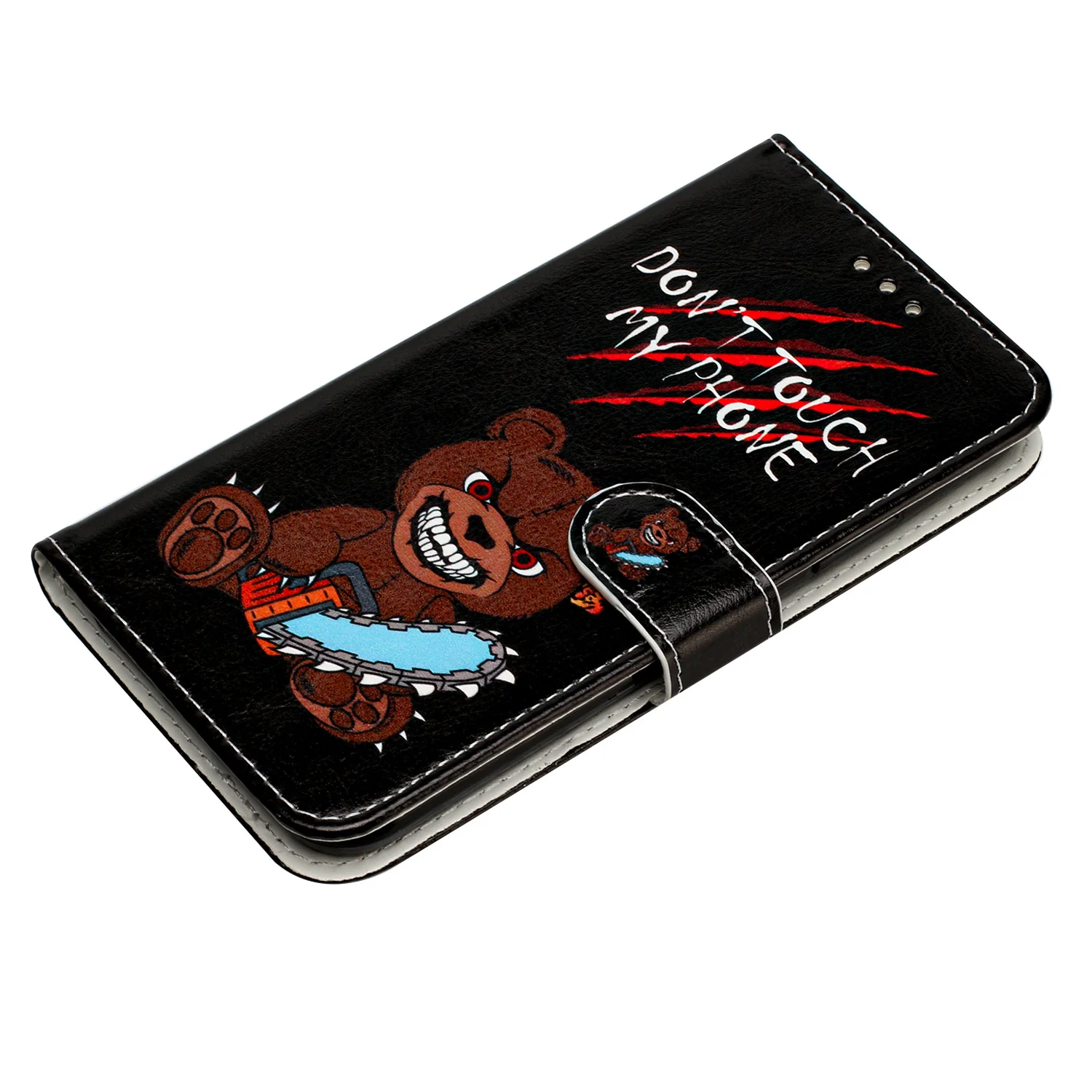 For Oppo Reno14 Pro 5G (Global) Wallet Case Printed Pattern PU Leather Stand Phone Cover with Strap - Don'T Touch My Phone - Image 4