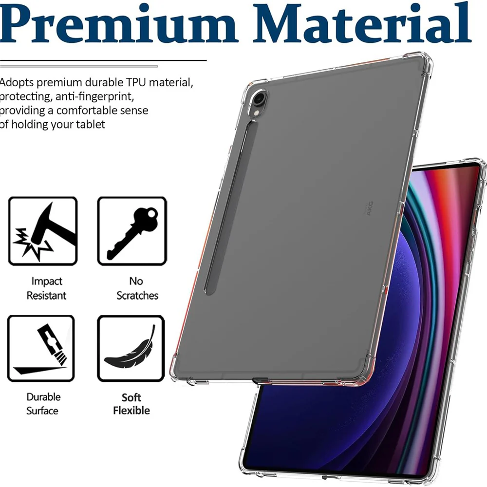 For Samsung Galaxy Tab S10 Lite / S10 FE / S9 FE Case TPU Cover HD Transparent Drop Protection Tablet Shell - Image 4