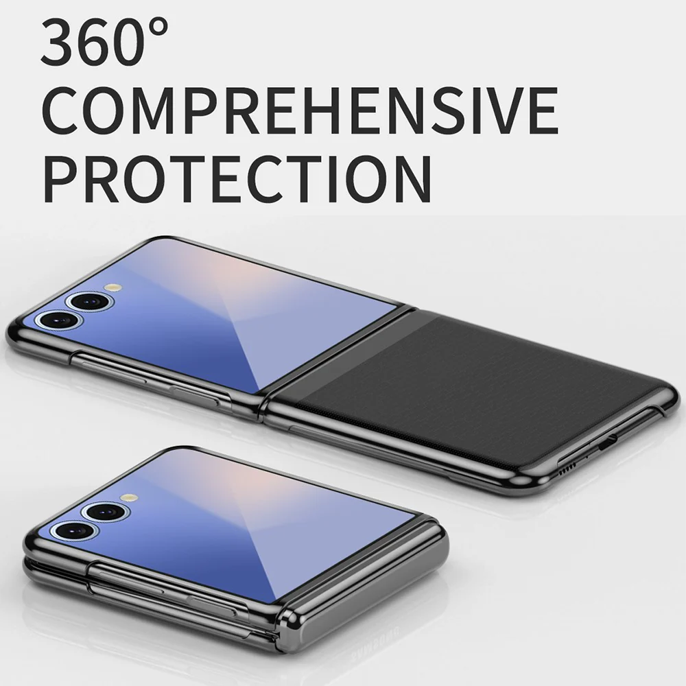 For Samsung Galaxy Z Flip7 5G Case Clear PC Electroplating Hard Phone Cover - Silver - Image 3