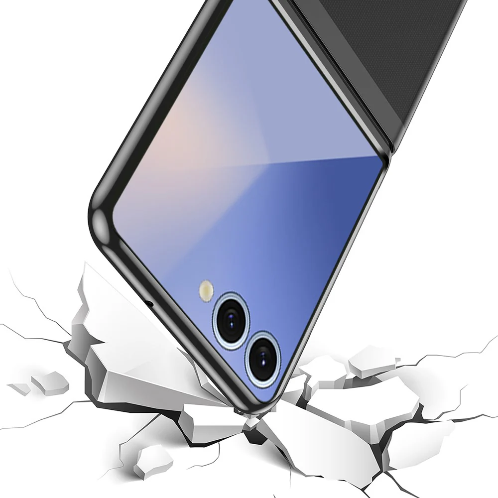For Samsung Galaxy Z Flip7 5G Case Clear PC Electroplating Hard Phone Cover - Silver - Image 6