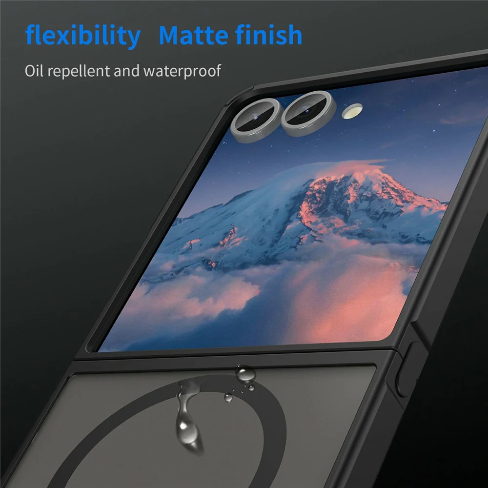 For Samsung Galaxy Z Flip7 5G Case Compatible with MagSafe Anti Drop PC + TPU Phone Cover - Black - Image 6