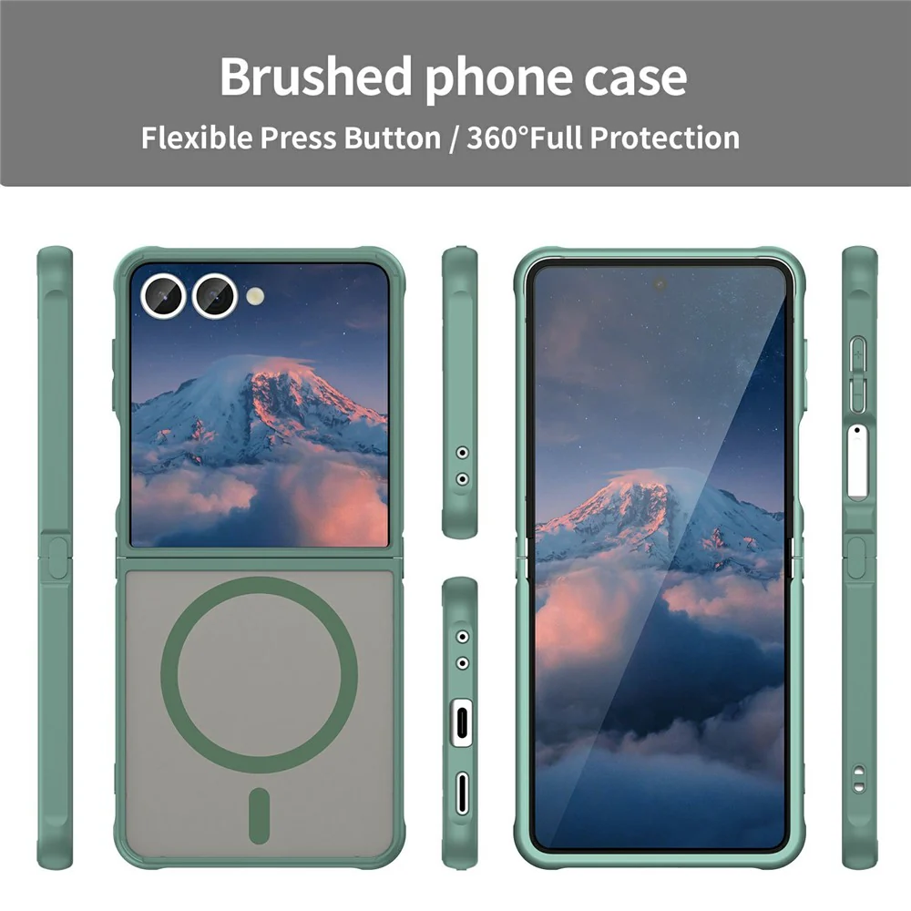 For Samsung Galaxy Z Flip7 5G Case Compatible with MagSafe Anti Drop PC + TPU Phone Cover - Green - Image 8