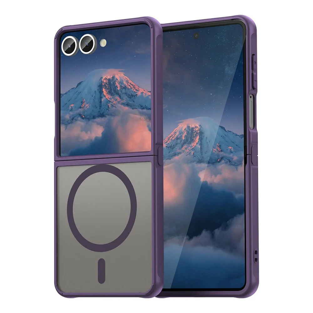 For Samsung Galaxy Z Flip7 5G Case Compatible with MagSafe Anti Drop PC + TPU Phone Cover - Purple