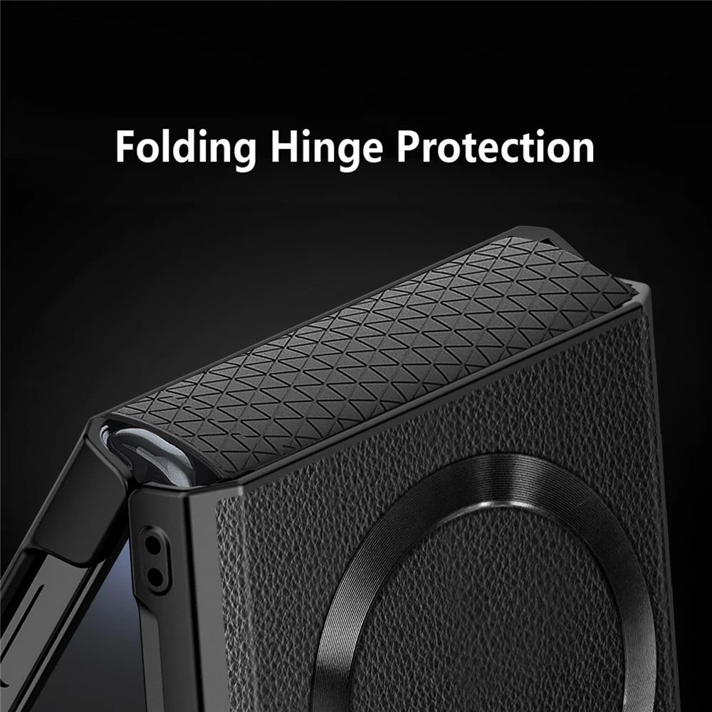 For Samsung Galaxy Z Flip7 5G Case Compatible with MagSafe Kickstand PC+PU Phone Cover with Screen / Lens Film - Pink - Image 3