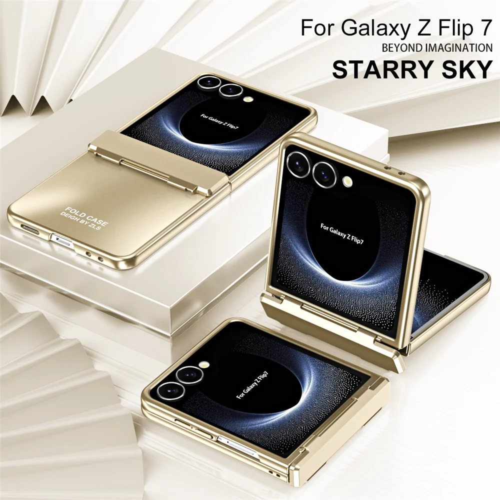 For Samsung Galaxy Z Flip7 5G Case Electroplating Hard PC Protective Phone Cover - Gold - Image 4