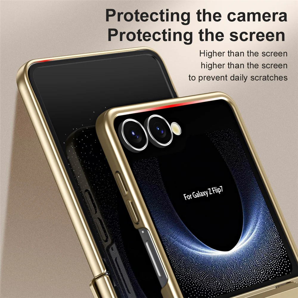 For Samsung Galaxy Z Flip7 5G Case Electroplating Hard PC Protective Phone Cover - Gold - Image 6