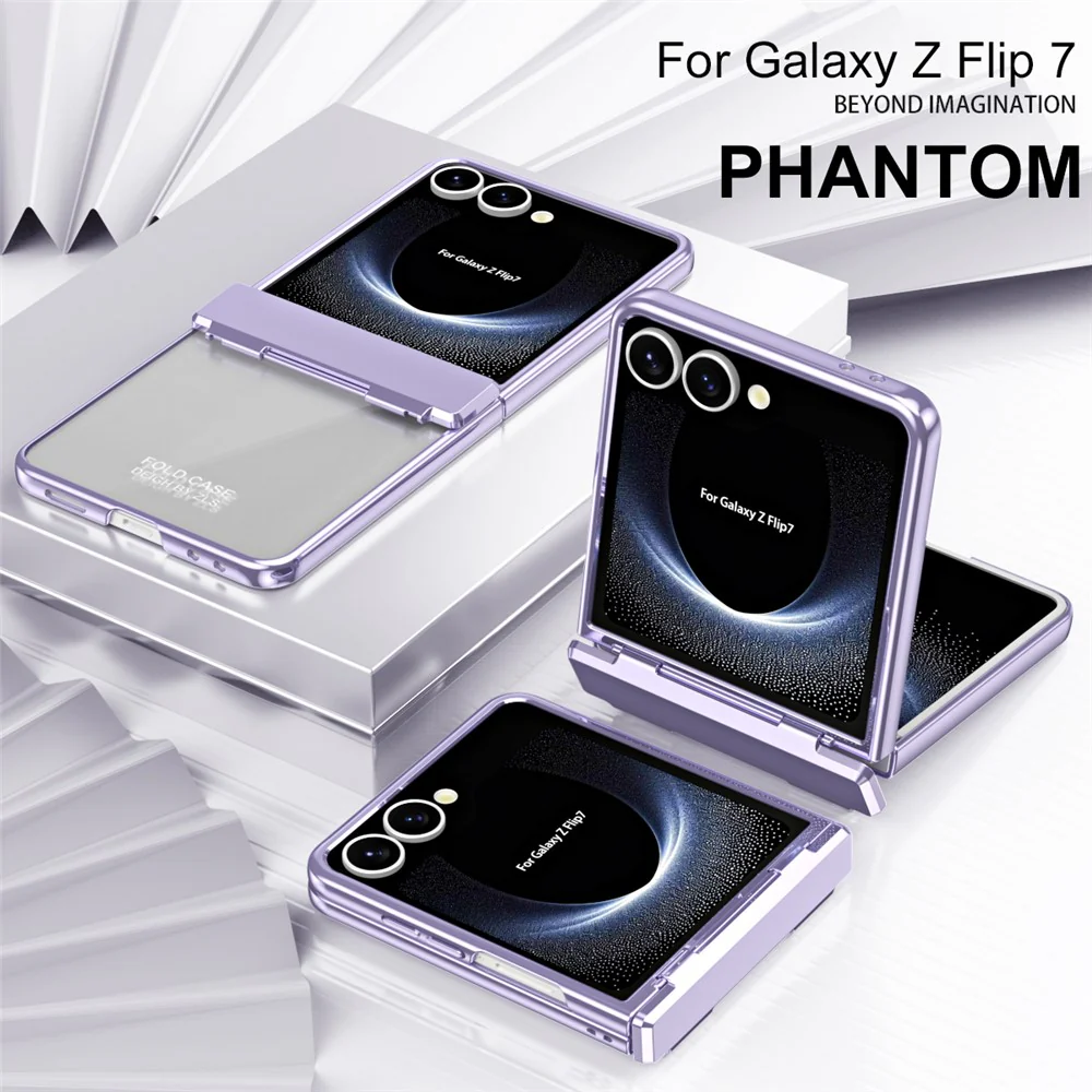 For Samsung Galaxy Z Flip7 5G Case Electroplating PC Folding Phone Cover - Purple - Image 4