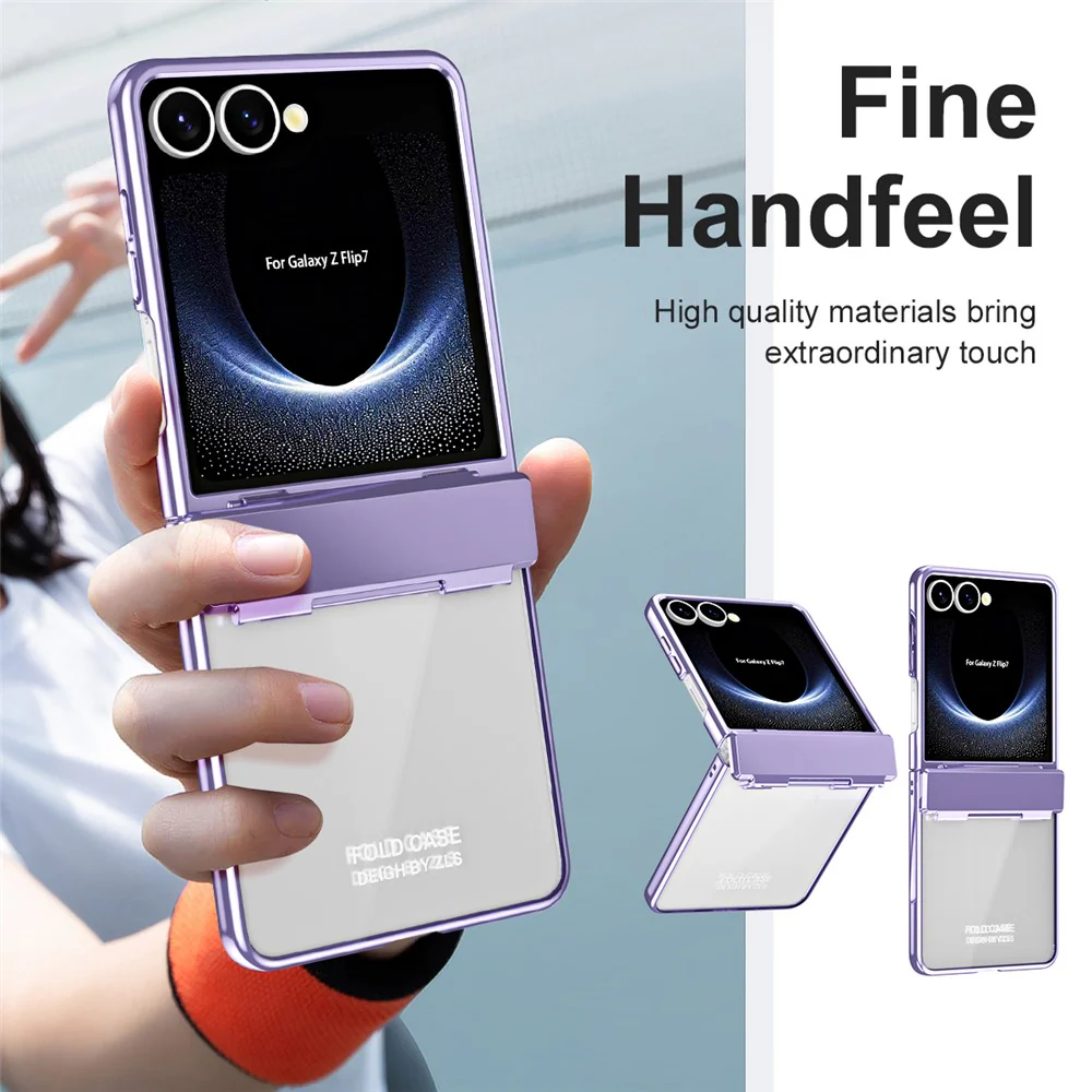 For Samsung Galaxy Z Flip7 5G Case Electroplating PC Folding Phone Cover - Purple - Image 7
