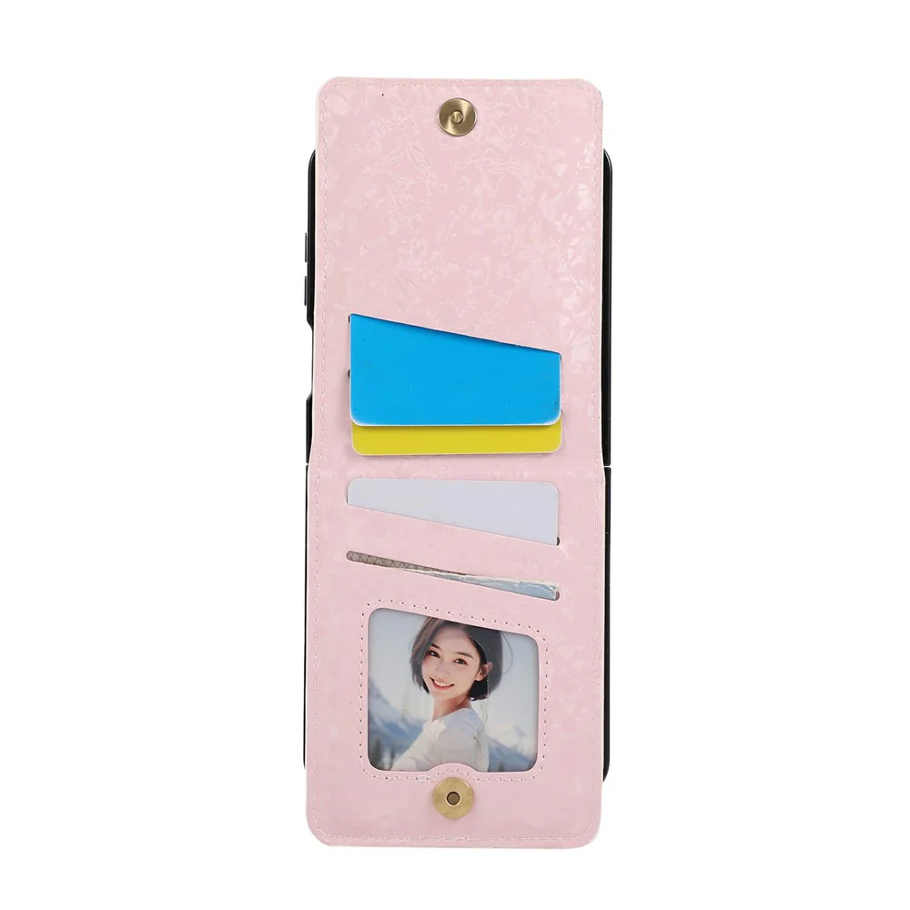 For Samsung Galaxy Z Flip7 5G Case Flower Leather PC RFID Blocking Phone Cover Card Slots - Rose Flower - Image 2