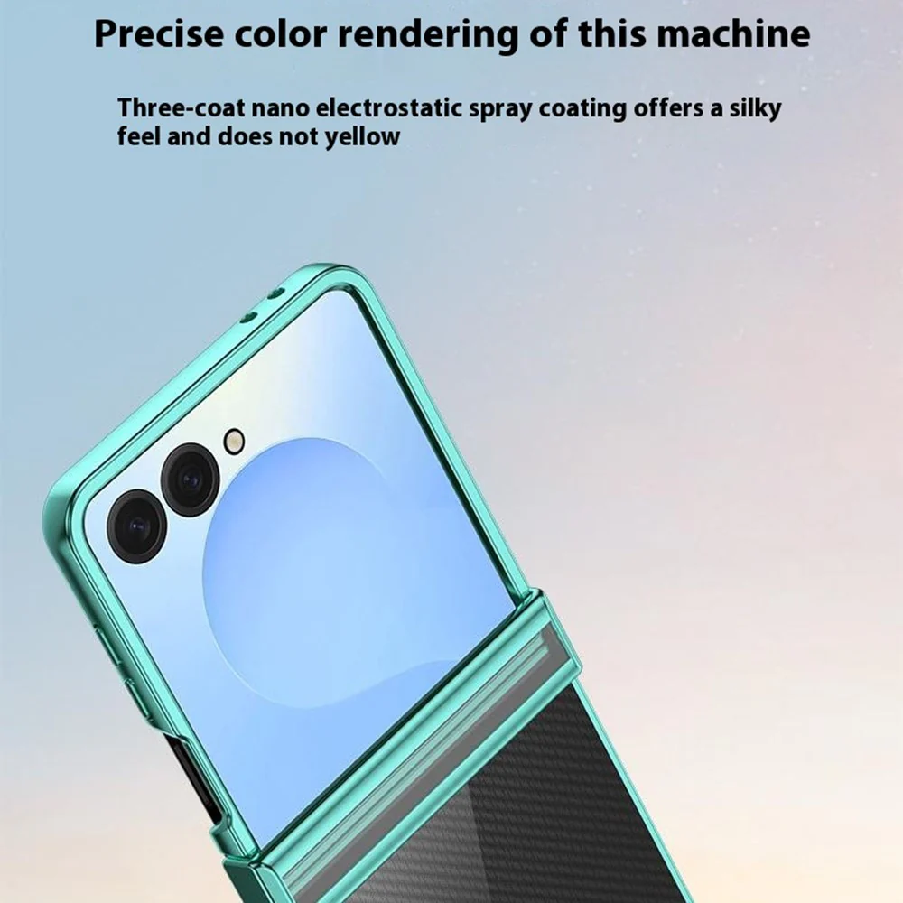 For Samsung Galaxy Z Flip7 5G Case Hinge Design Electroplating PC Clear Phone Cover - Purple - Image 5