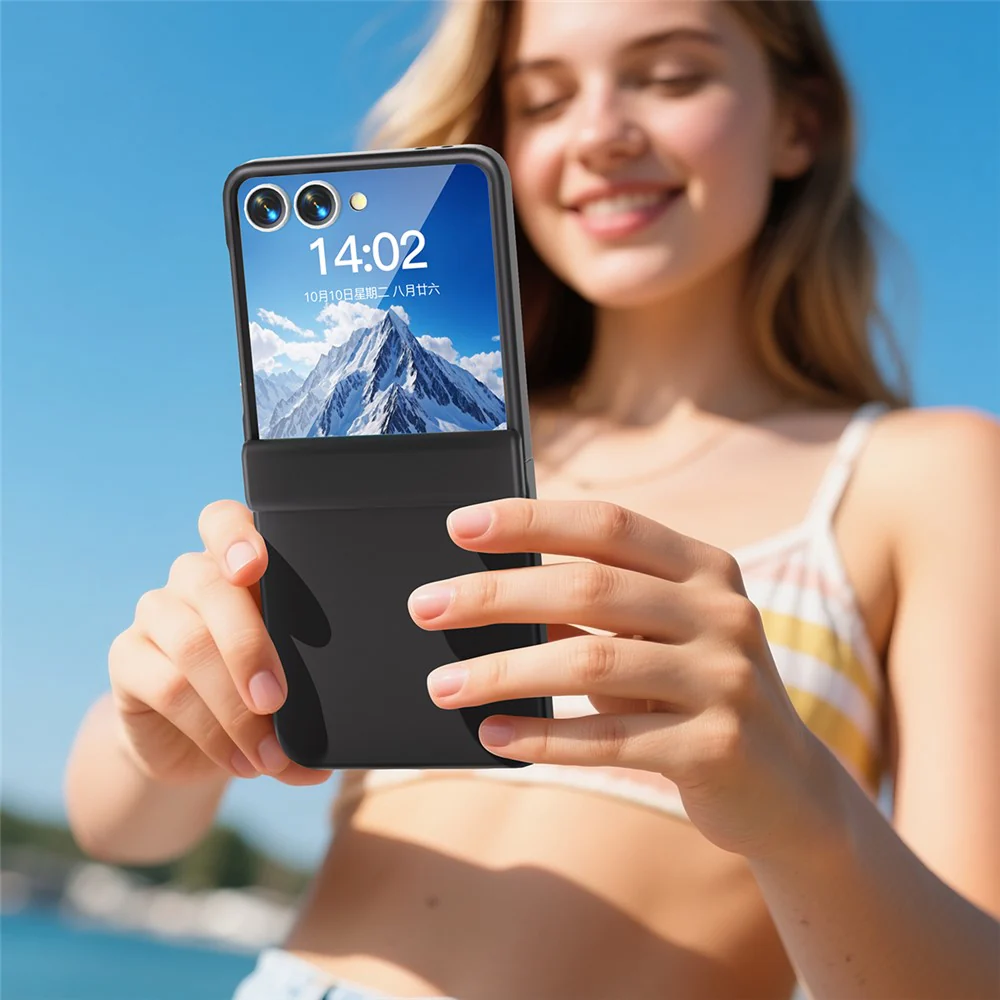 For Samsung Galaxy Z Flip7 5G Case Hinge Protection Hard PC Phone Cover Built-In Screen Film - Black - Image 7