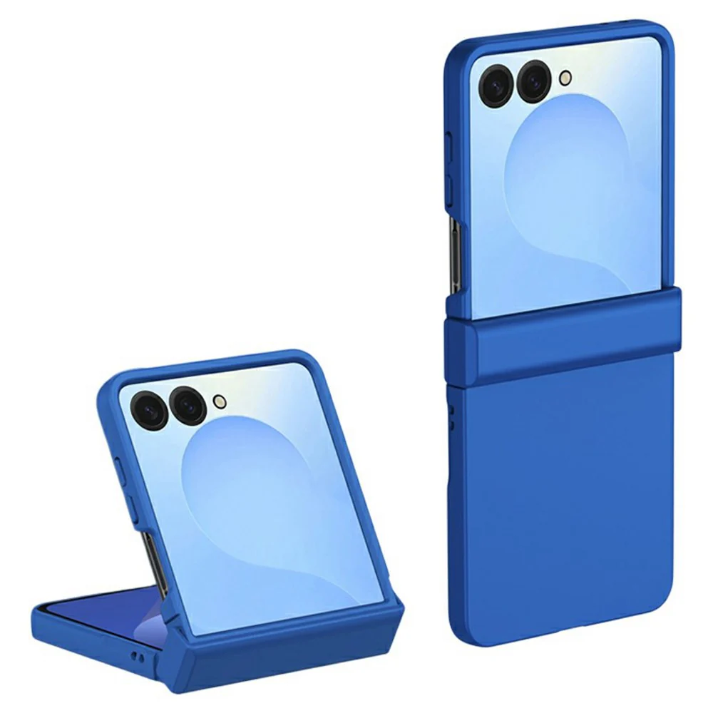 For Samsung Galaxy Z Flip7 5G Case Hinge Protection Skin-Touch PC Phone Cover - Blue