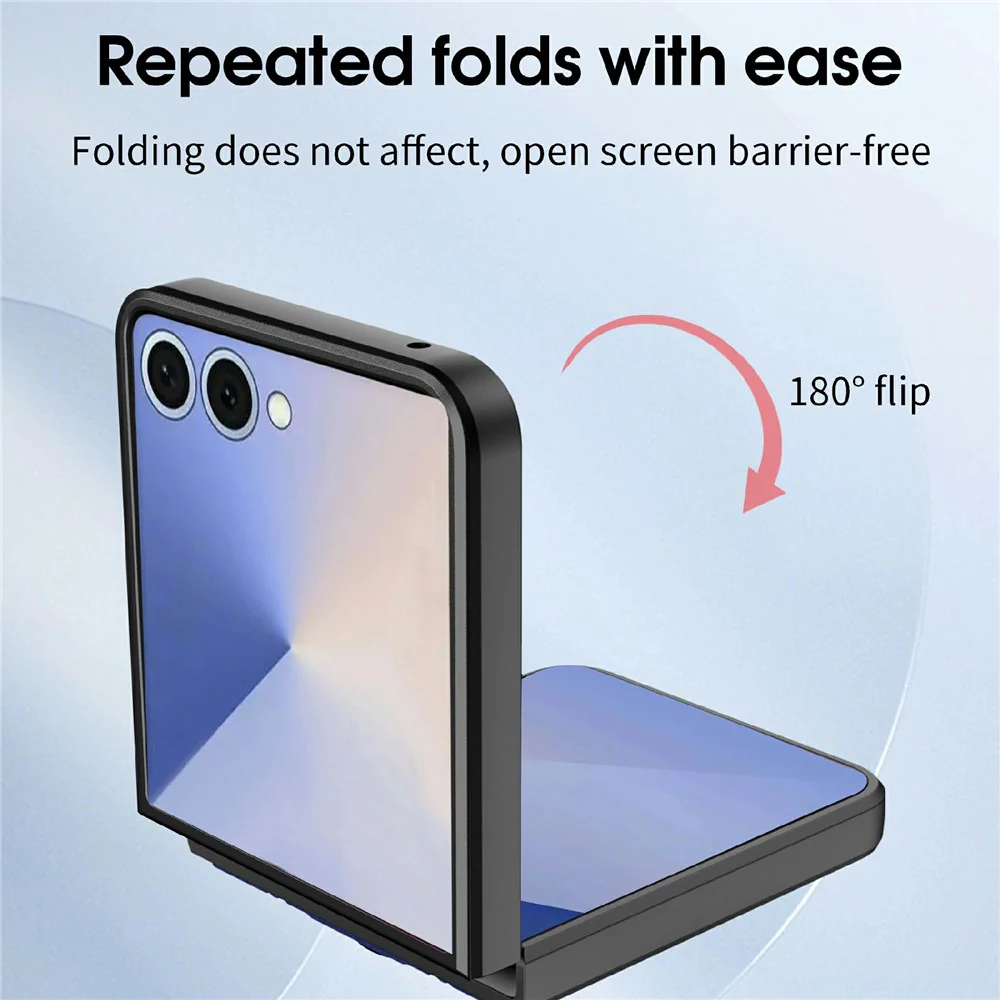 For Samsung Galaxy Z Flip7 5G Case Kickstand PC Phone Back Cover - Sapphire - Image 4
