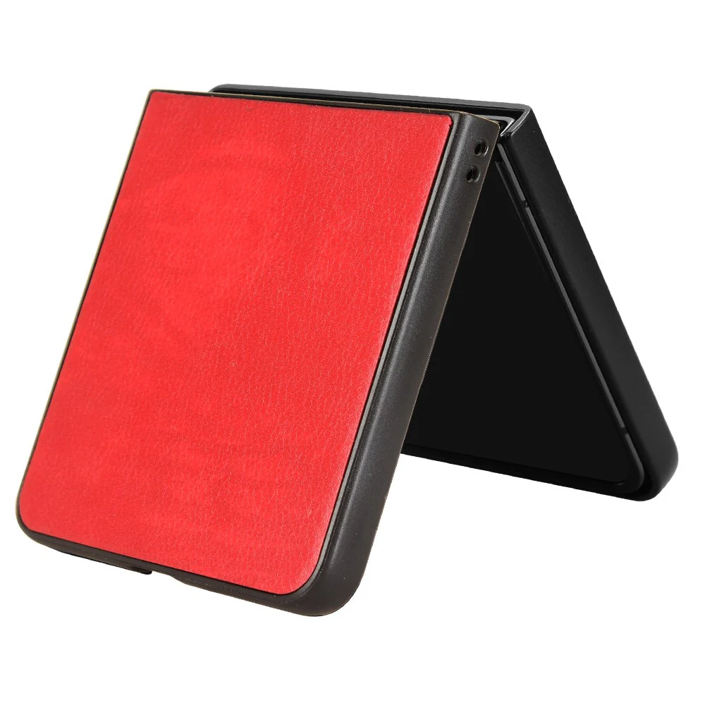 For Samsung Galaxy Z Flip7 5G Case Litchi Texture PU Leather + PC Phone Cover - Red - Image 2