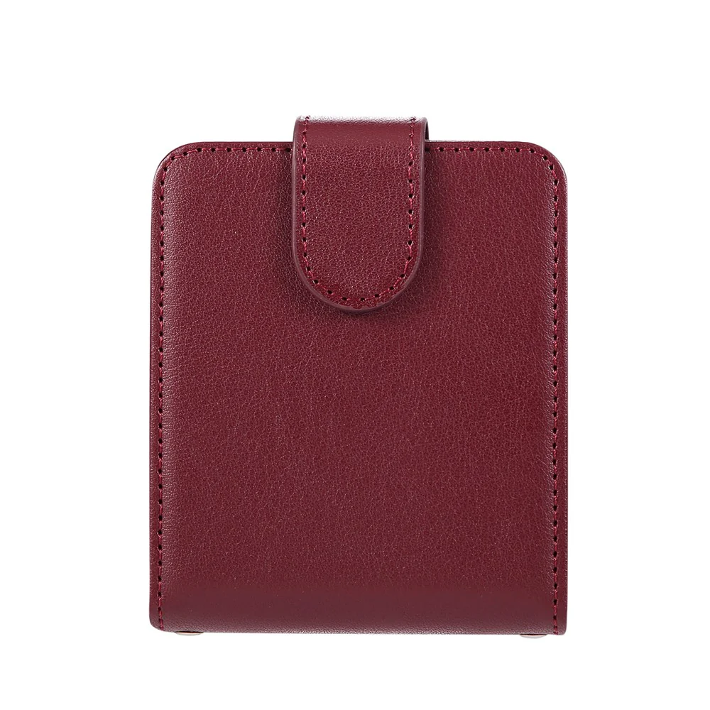 For Samsung Galaxy Z Flip7 5G Case Magnetic Clasp PU Leather Phone Cover with Card Slot - Wine Red - Image 2