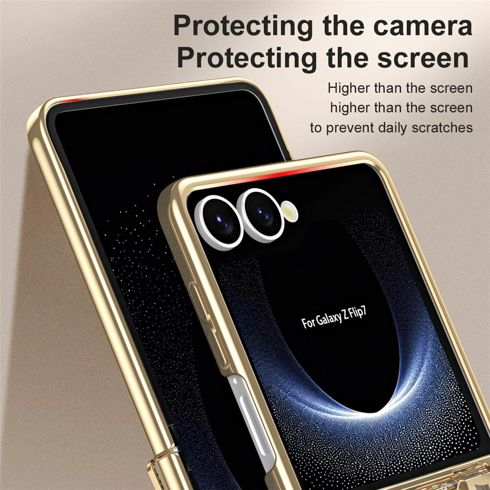 For Samsung Galaxy Z Flip7 5G Case Mechanical Legend Electroplating PC Phone Cover - Gold - Image 6