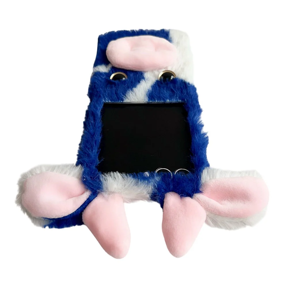 For Samsung Galaxy Z Flip7 5G Case Plush Cow Hard PC Protective Phone Cover - Blue - Image 5