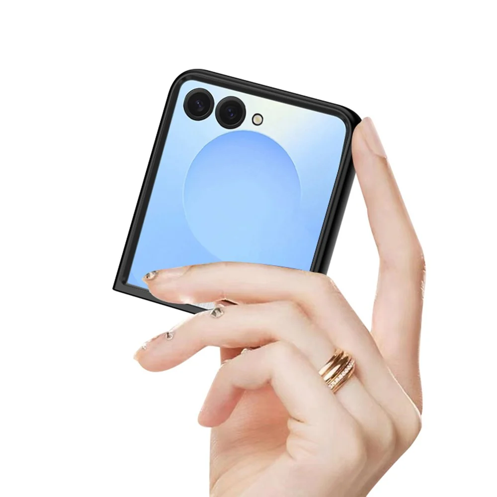 For Samsung Galaxy Z Flip7 5G Case Protective Stainless Steel + PC Phone Cover - Silver - Image 2