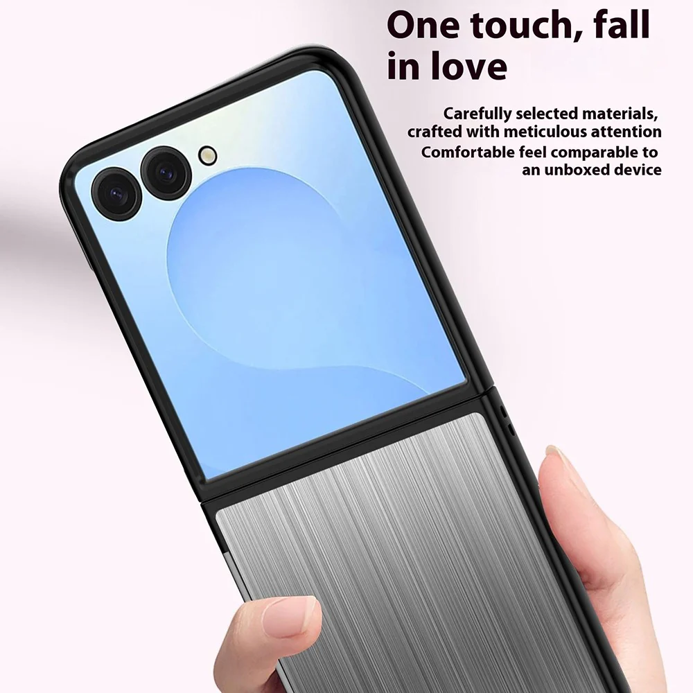 For Samsung Galaxy Z Flip7 5G Case Protective Stainless Steel + PC Phone Cover - Silver - Image 5