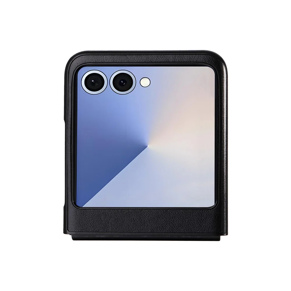 For Samsung Galaxy Z Flip7 5G Case PU Leather Hard PC Protective Phone Cover - Black - Image 5