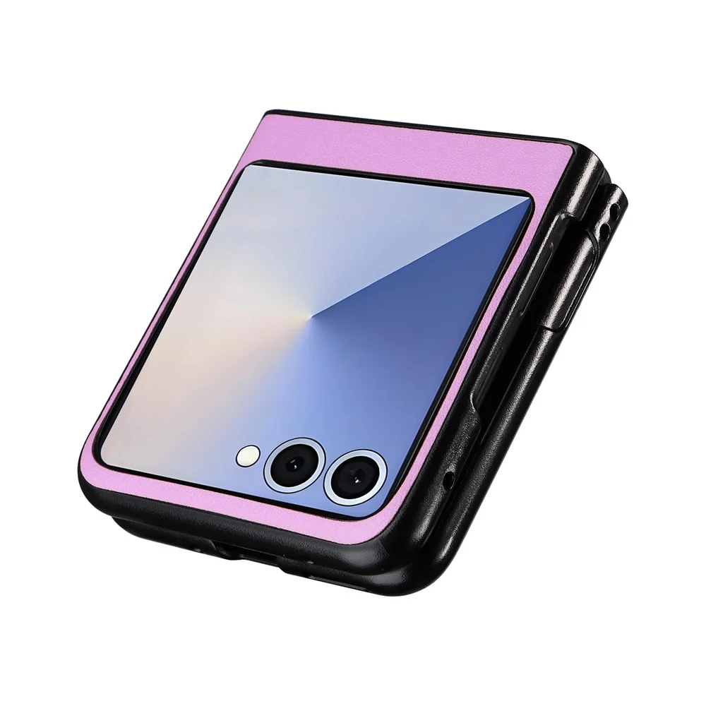 For Samsung Galaxy Z Flip7 5G Case PU Leather Hard PC Protective Phone Cover - Purple - Image 4