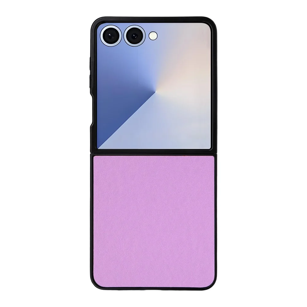 For Samsung Galaxy Z Flip7 5G Case PU Leather Hard PC Protective Phone Cover - Purple - Image 8