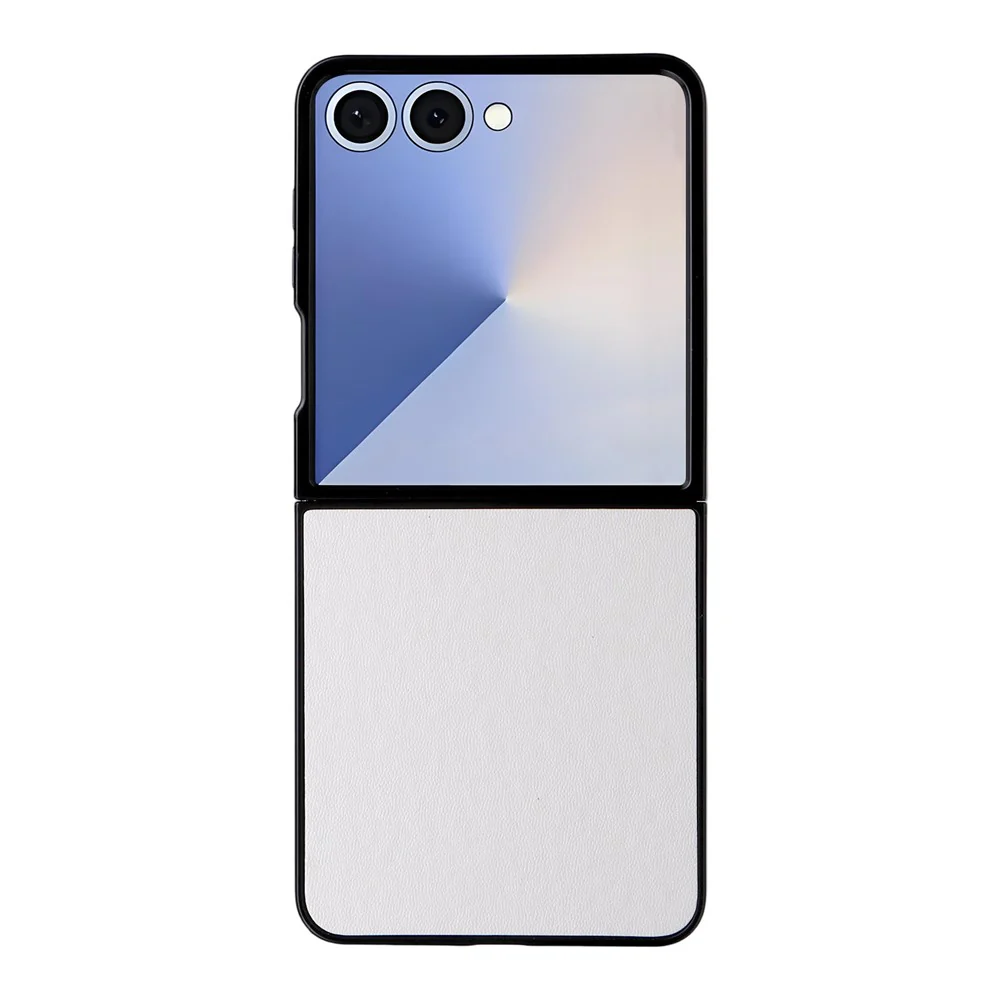For Samsung Galaxy Z Flip7 5G Case PU Leather Hard PC Protective Phone Cover - White - Image 8