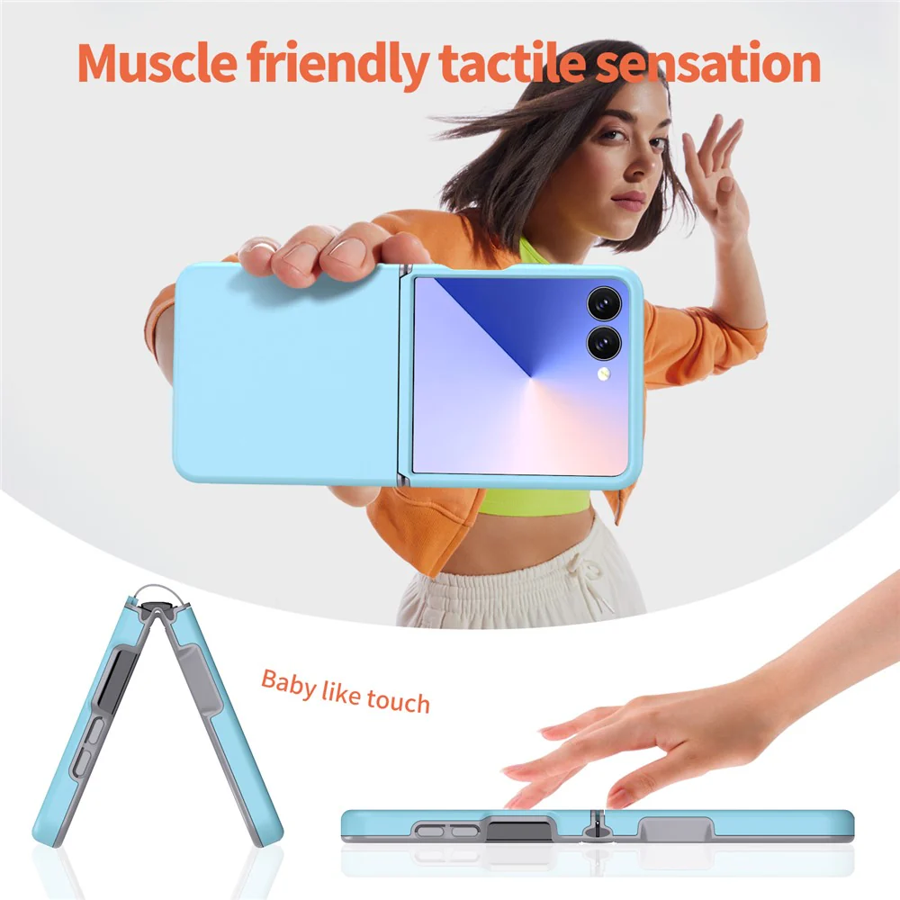 For Samsung Galaxy Z Flip7 5G Case Shockproof TPU PC Slim Phone Cover Skin-Touch - Baby Blue - Image 6