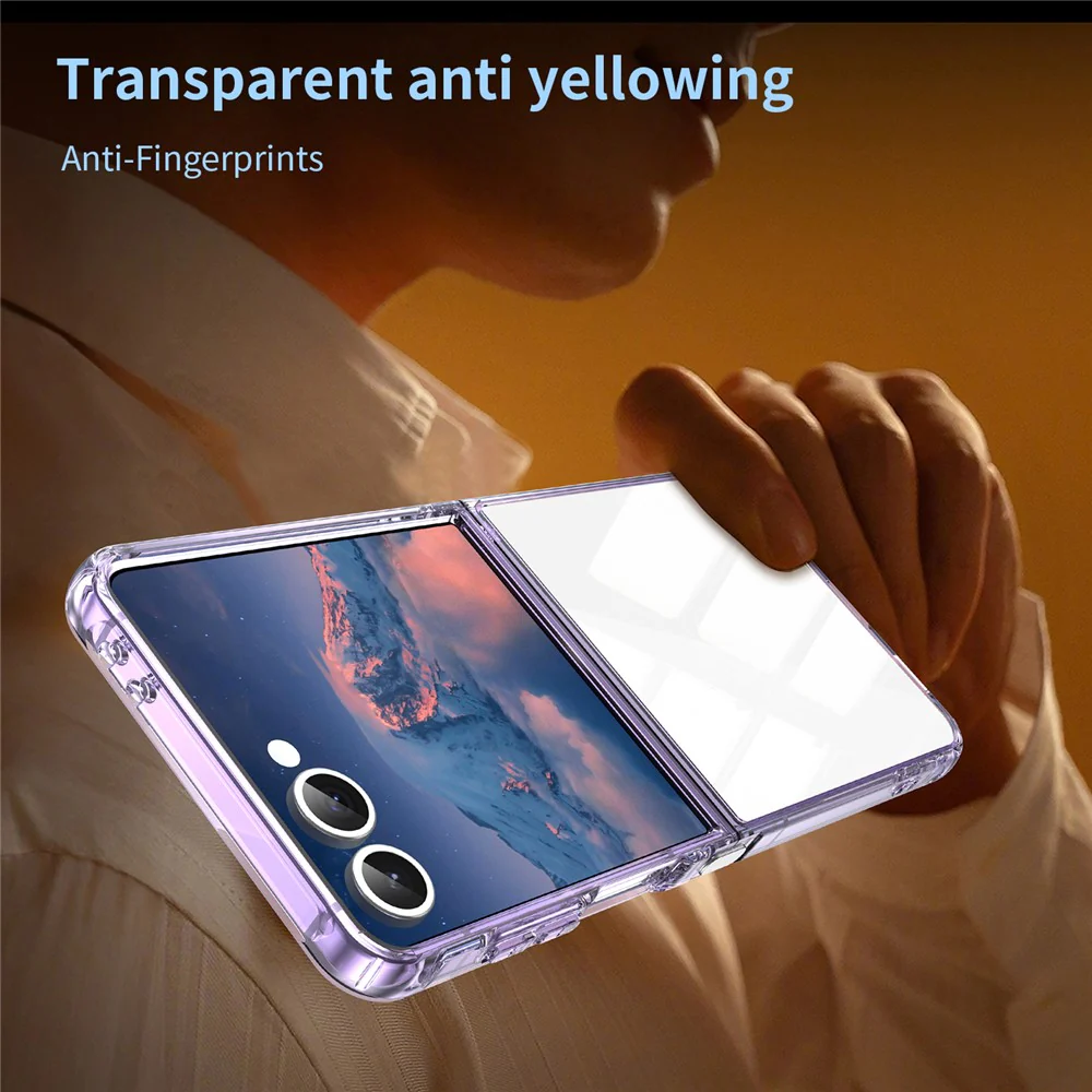 For Samsung Galaxy Z Flip7 5G Case TPU + Acrylic Phone Back Cover Anti Yellowing - Purple - Image 4