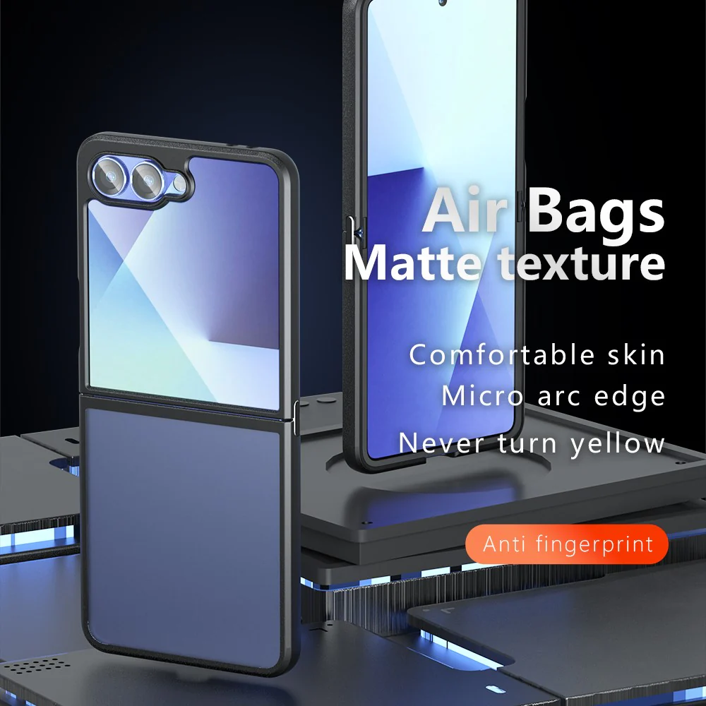For Samsung Galaxy Z Flip7 5G Shockproof Case TPU+PC Phone Cover - Transparent Black - Image 3