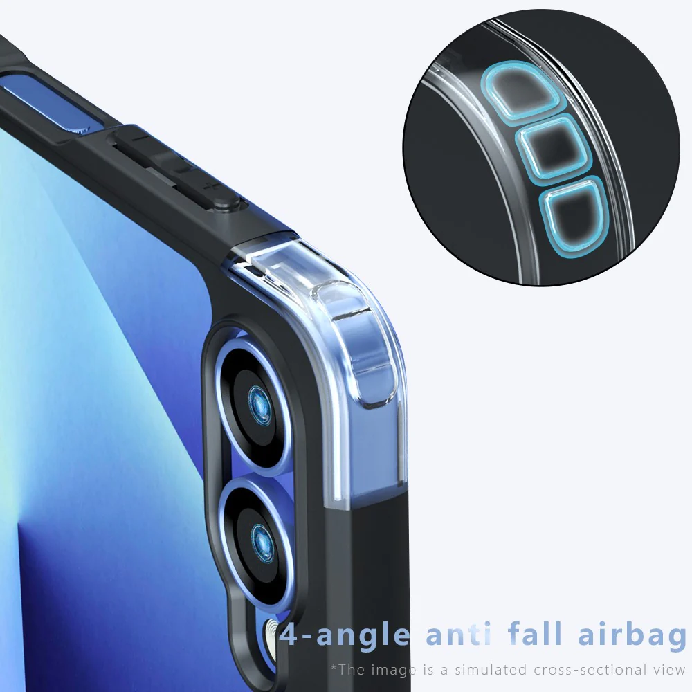 For Samsung Galaxy Z Flip7 5G Shockproof Case TPU+PC Phone Cover - Transparent Black - Image 6