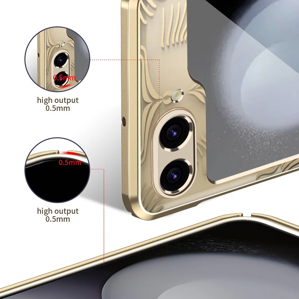 For Samsung Galaxy Z Flip7 FE 5G / Flip6 5G Case Hard PC Wing Frame Design Back Phone Cover - Black - Image 5