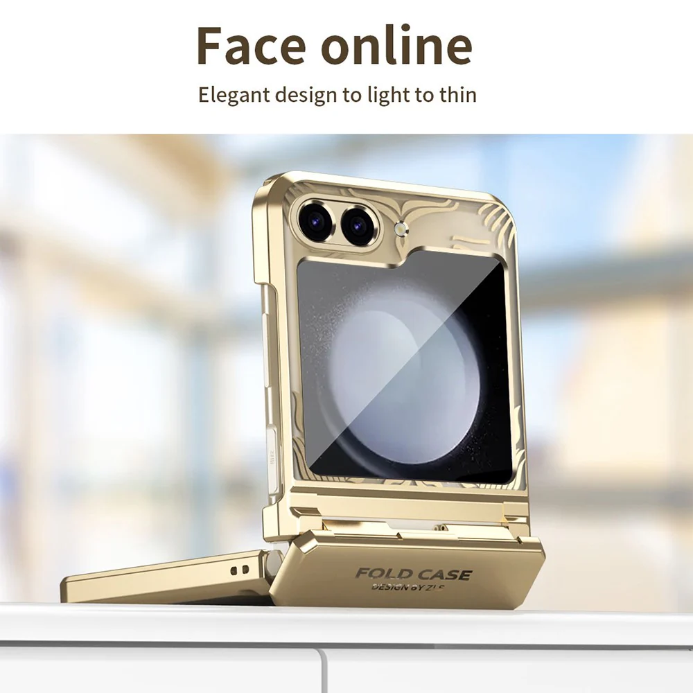 For Samsung Galaxy Z Flip7 FE 5G / Flip6 5G Case Hard PC Wing Frame Design Back Phone Cover - Silver - Image 3