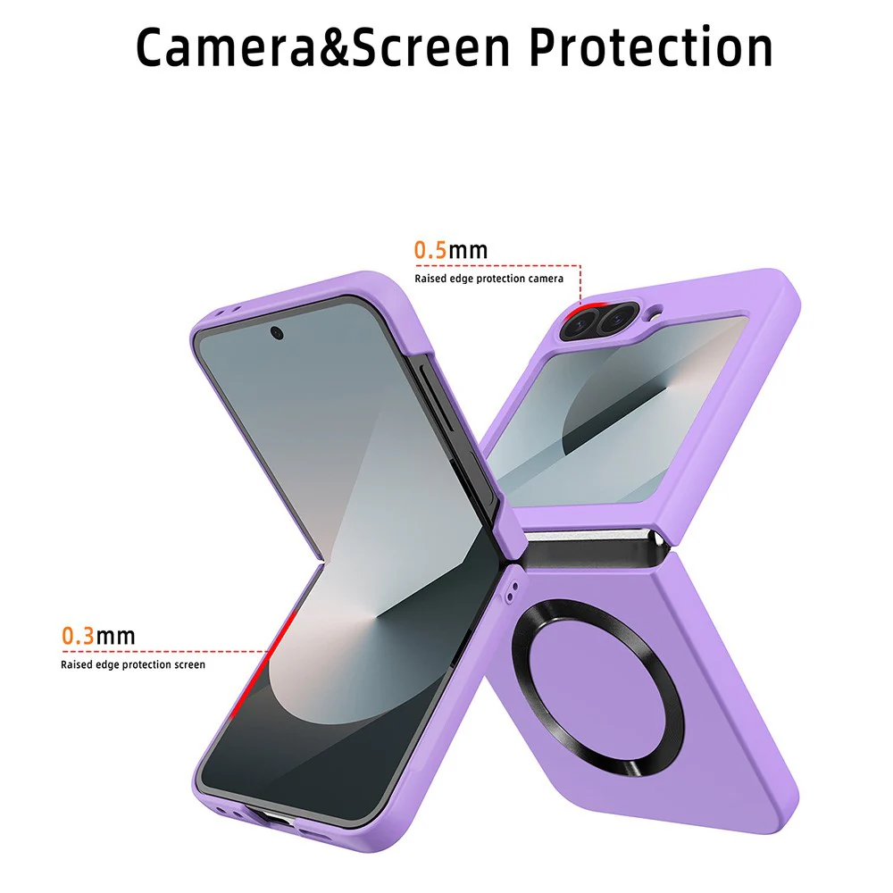 For Samsung Galaxy Z Flip7 FE 5G / Z Flip6 5G Case Compatible with MagSafe CD Vein Skin-Touch PC Phone Cover with Screen / Lens Film - Blue - Image 4