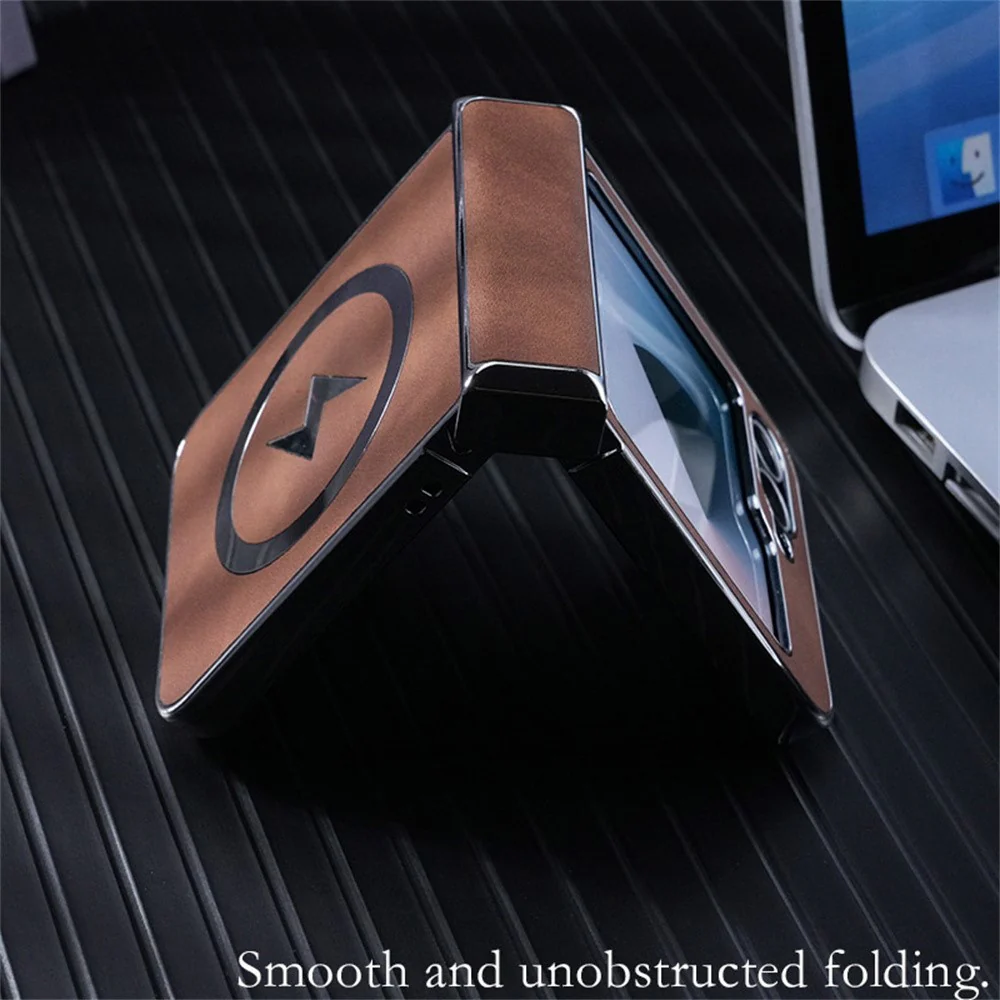 For Samsung Galaxy Z Flip7 FE 5G / Z Flip6 5G Case Compatible with MagSafe Leather+PC+Metal Phone Cover - Green - Image 2