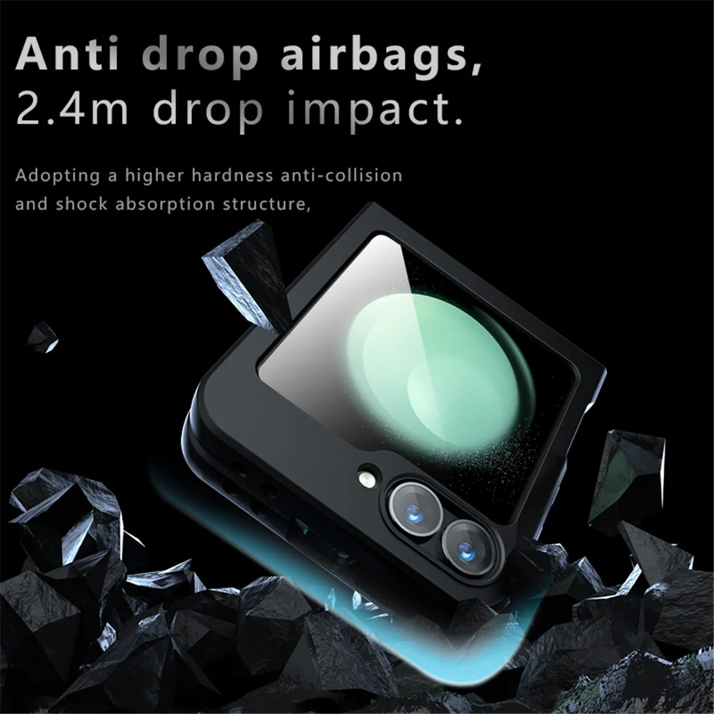 For Samsung Galaxy Z Flip7 FE 5G / Z Flip6 5G Case Compatible with MagSafe Skin-Touch TPU+PC Phone Cover - Image 3
