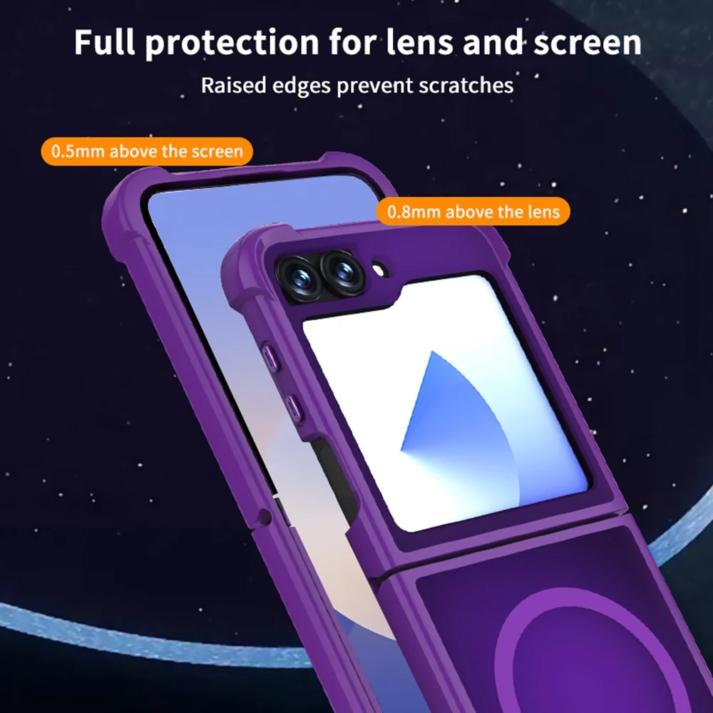 For Samsung Galaxy Z Flip7 FE 5G / Z Flip6 5G Case Compatible with MagSafe TPU + PC Matte Phone Cover - Blue - Image 8