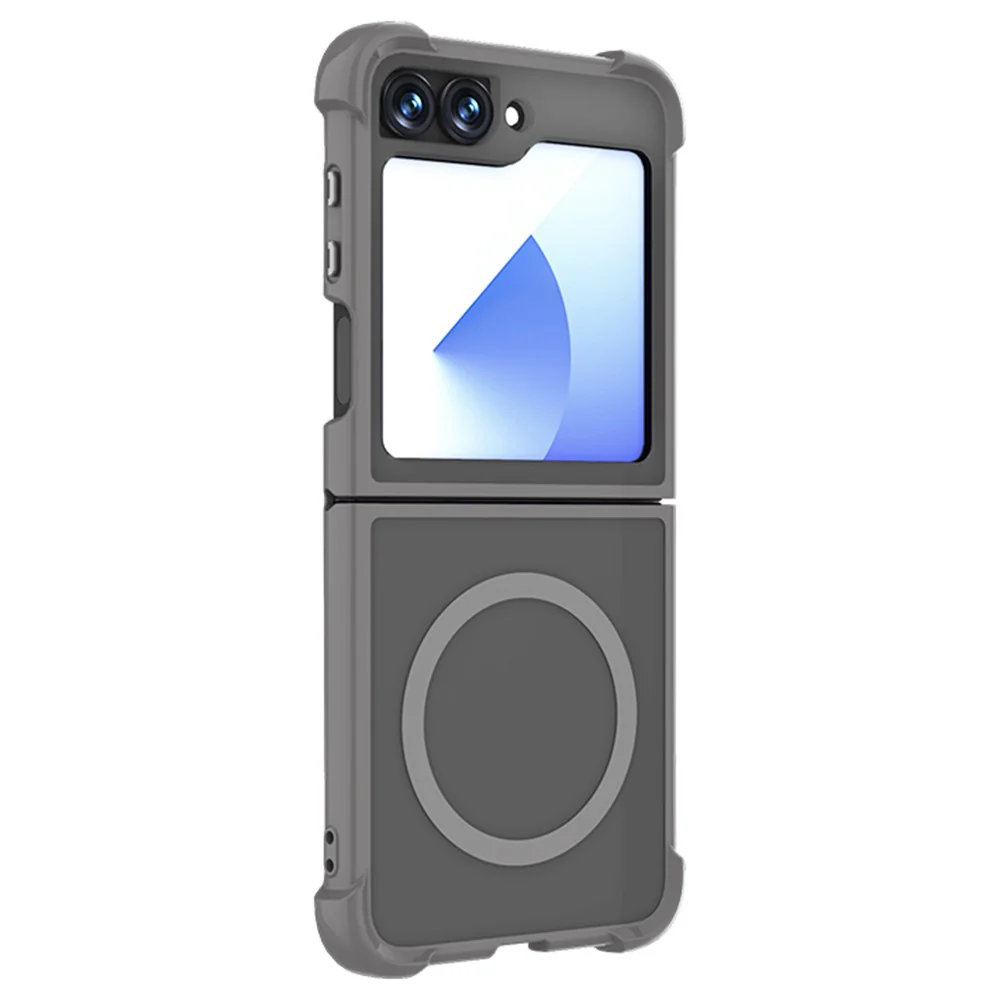 For Samsung Galaxy Z Flip7 FE 5G / Z Flip6 5G Case Compatible with MagSafe TPU + PC Matte Phone Cover - Grey