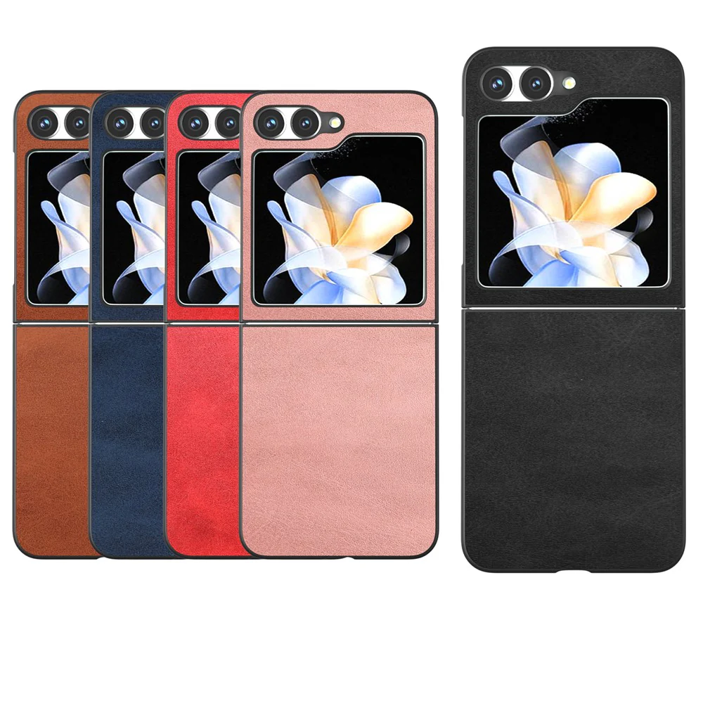 For Samsung Galaxy Z Flip7 FE 5G / Z Flip6 5G Case Cowhide Texture Hard PC+PU Leather Phone Shell - Blue - Image 6